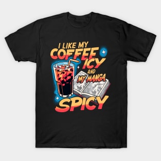 Icy Coffee Spicy Manga Novelty Kawaii Funny Manga T-Shirt